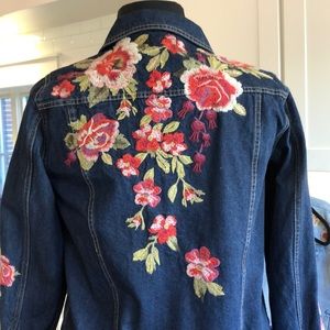 Johnny Was Desi-Floral Embroidered Denim Jacket